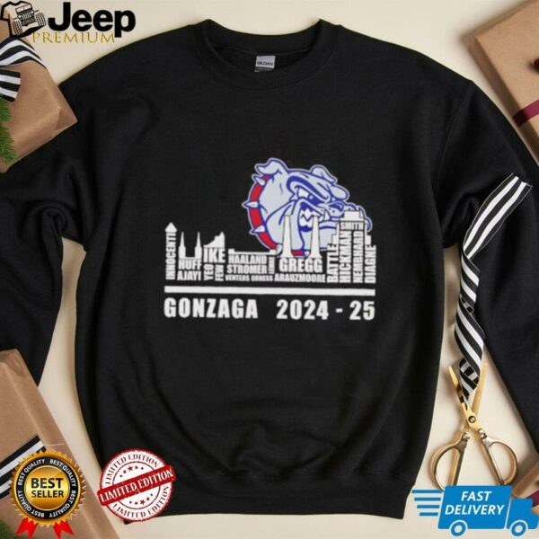 Skyline city Gonzaga Bulldogs 2024 2025 player names shirt