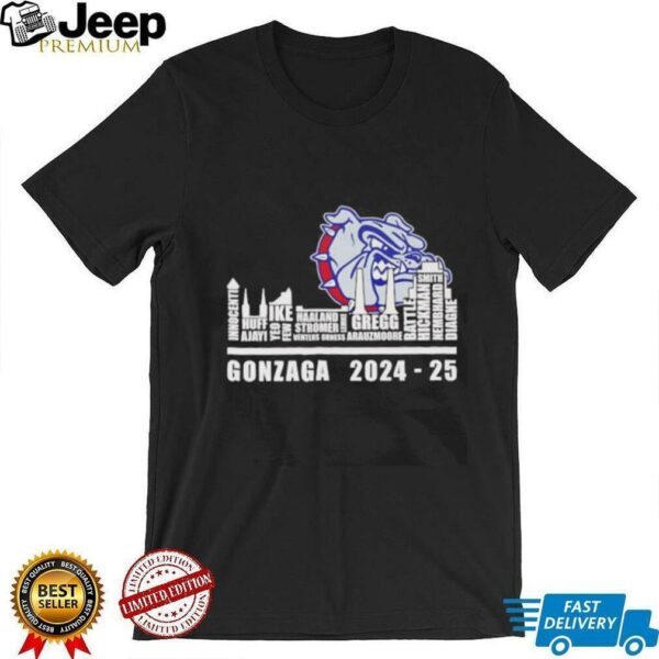 Skyline city Gonzaga Bulldogs 2024 2025 player names shirt