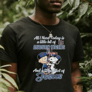 Snoopy And Charlie Brown All I Need Today Is A Little Bit Of Auburn Tigers And A Whole Lot Of Jesus T shirts3