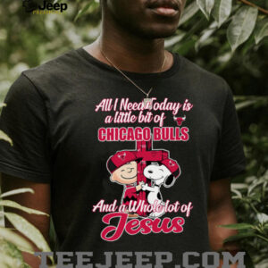 Snoopy And Charlie Brown All I Need Today Is A Little Bit Of Chicago Bulls And A Whole Lot Of Jesus Tee 20254