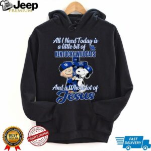 Snoopy And Charlie Brown All I Need Today Is A Little Bit Of Kentucky Wildcats And A Whole Lot Of Jesus T shirts2