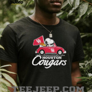 Snoopy And Woodstock Driving Car Houston Cougars Basketball T shirts