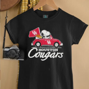 Snoopy And Woodstock Driving Car Houston Cougars Basketball T shirts