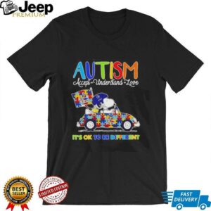 Snoopy Autism accept understand love its ok to be different Vancouver Canucks shirt2