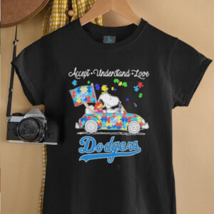Snoopy Drive Car Los Angeles Dodgers Autism Accept Understand Love...