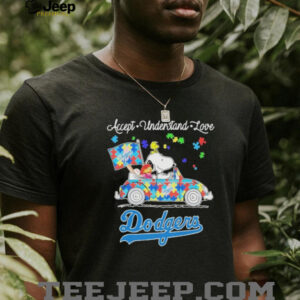 Snoopy Drive Car Los Angeles Dodgers Autism Accept Understand Love...