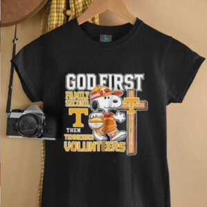 Snoopy God first family second then Tennessee Volunteers shirt