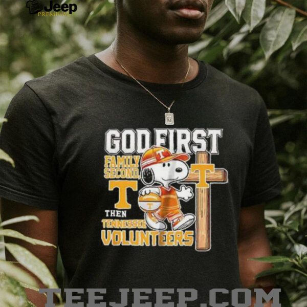 Snoopy God first family second then Tennessee Volunteers shirt