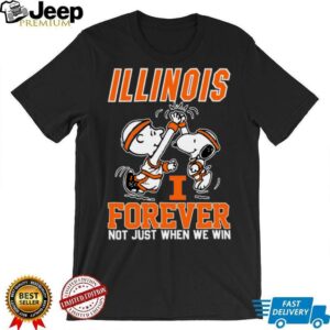 Snoopy High Five Charlie Brown Illinois Fighting Illini Basketball Forever Not Just When We Win Shirt Black0