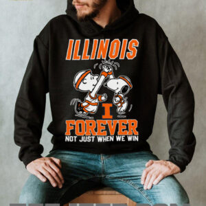 Snoopy High Five Charlie Brown Illinois Fighting Illini Basketball Forever Not Just When We Win Shirt Black3