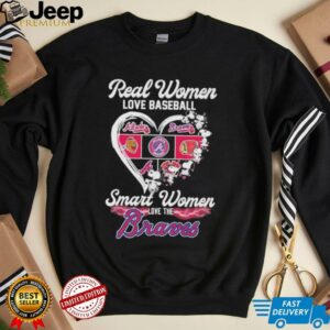 Snoopy Real Women Love Baseball Smart Women Love The Atlanta Braves Heart T shirts2