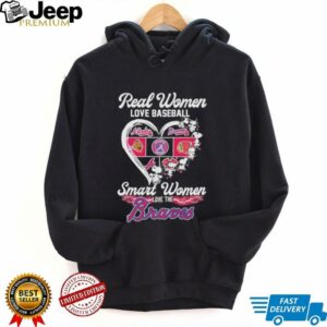 Snoopy Real Women Love Baseball Smart Women Love The Atlanta Braves Heart T shirts4
