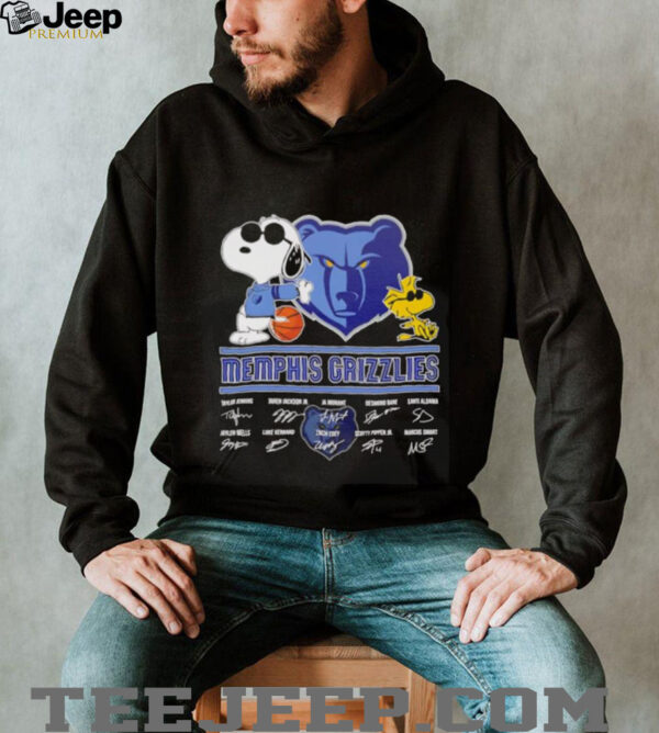 Snoopy and Woodstock Memphis Grizzlies signatures shirt