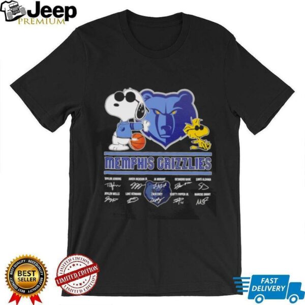 Snoopy and Woodstock Memphis Grizzlies signatures shirt
