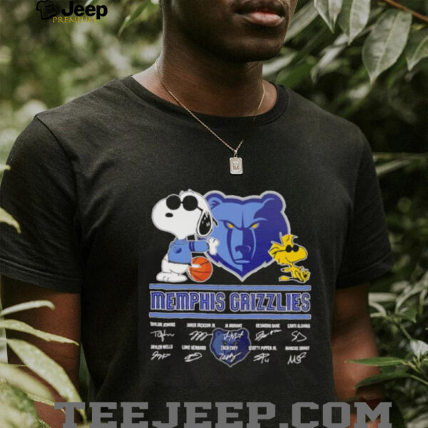 Snoopy and Woodstock Memphis Grizzlies signatures shirt