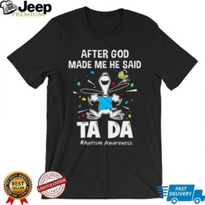 Snoopy and Woodstock after god made me he said ta da autism awareness shirt0