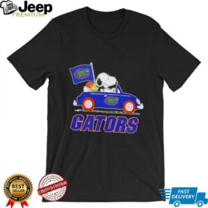 Snoopy and Woodstock driving Florida Gators basketball shirt3