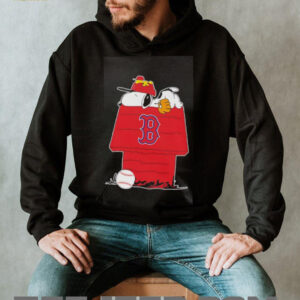 Snoopy and Woodstock sleeping dog house Boston Red Sox shirt2
