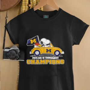 Snoopy driving Michigan Wolverines 2025 B10 Tournament Champions shirt4