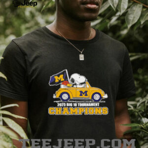 Snoopy driving Michigan Wolverines 2025 B10 Tournament Champions shirt5