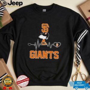 Snoopy heartbeat San Francisco Giants shirt