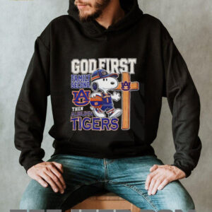 Snoopy walking God first family second then Auburn Tigers shirt4