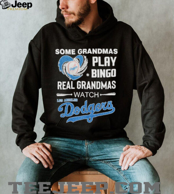 Some Grandpas Play Bingo Real Grandpas Watch Los Angeles Dodgers Diamond Heart T shirts