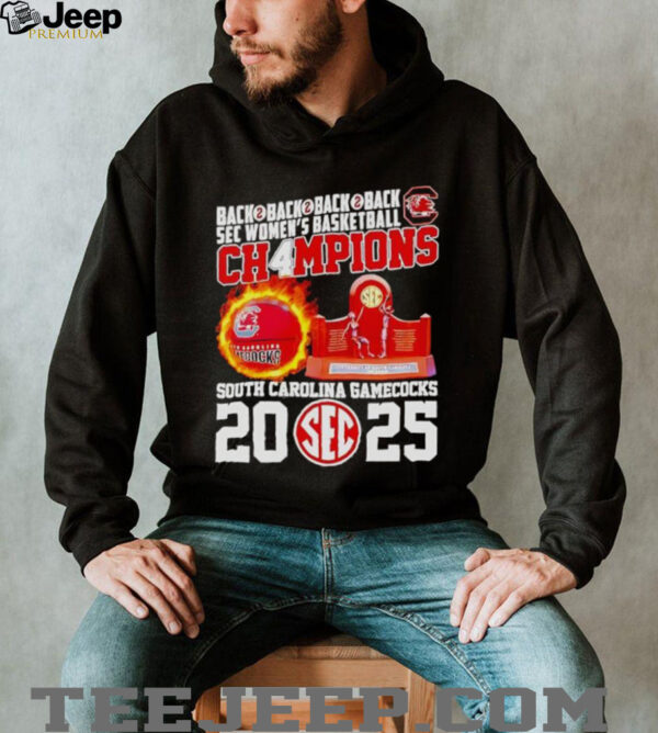 South Carolina Gamecocks Back 2 Back 2 Back 2 Back SEC Womens Basketball Champions shirt
