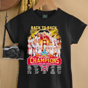 South Carolina Gamecocks women’s basketball back to back 2025 national champions signatures shirt