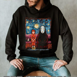 Spirited Away featuring Chihiro and No Face in the style of Van Gogh’s Starry Night shirt