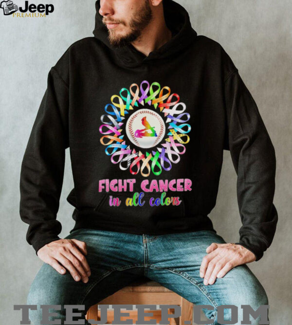 St Louis Cardinals fight cancer in all colors shirt