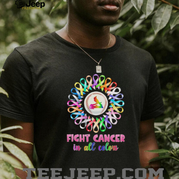 St Louis Cardinals fight cancer in all colors shirt