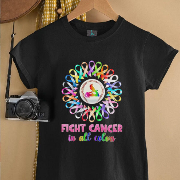 St Louis Cardinals fight cancer in all colors shirt