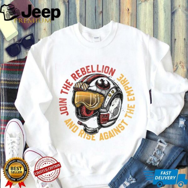 Star Wars a Rebel pilot helmet join the rebellion and rise against the empire shirt
