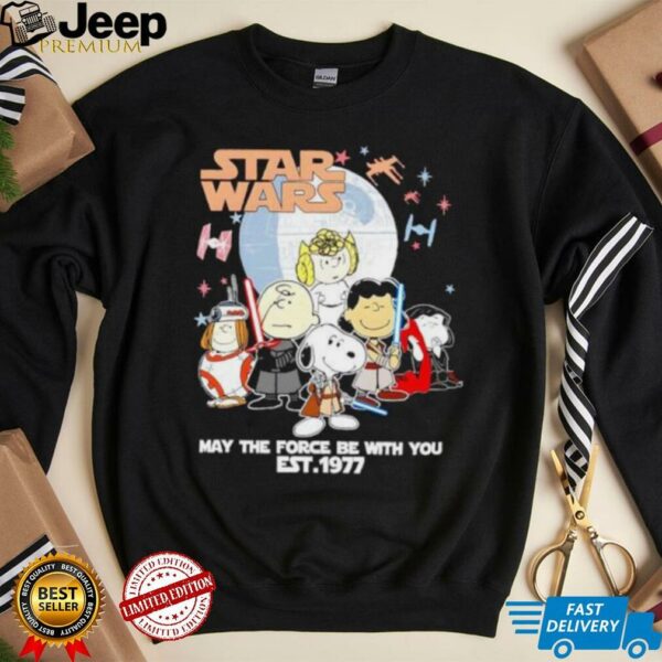 Star wars Peanuts characters may the force be with you est 1977 shirt