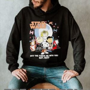 Star wars Peanuts characters may the force be with you est 1977 shirt2