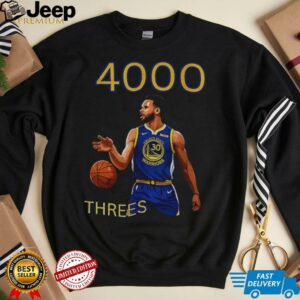 Stephen Curry Golden State Warriors Basketball 4000 threes shirt