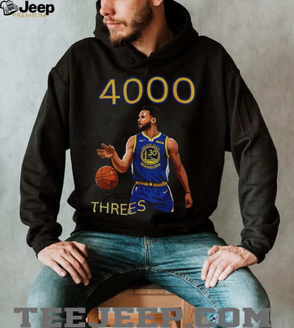 Stephen Curry Golden State Warriors Basketball 4000 threes shirt
