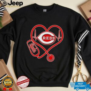 Stethoscope heartbeat Cincinnati Reds Pride shirt2