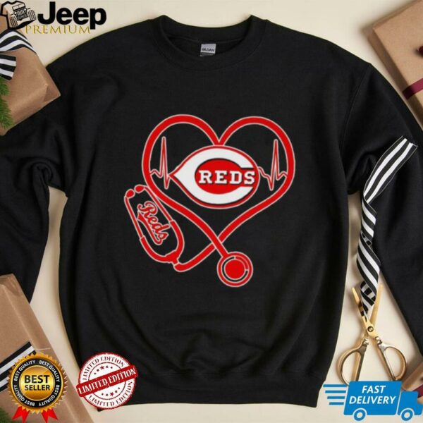 Stethoscope heartbeat Cincinnati Reds Pride shirt
