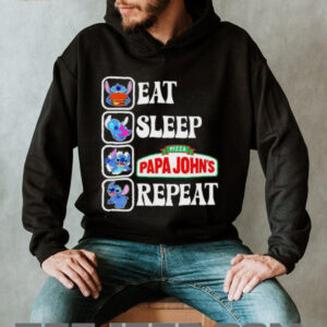 Stitch eat sleep Pizza Papa Johns repeat shirt2