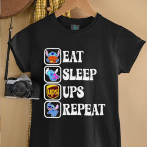 Stitch eat sleep UPS repeat shirt