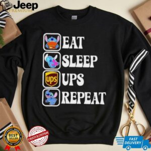 Stitch eat sleep UPS repeat shirt