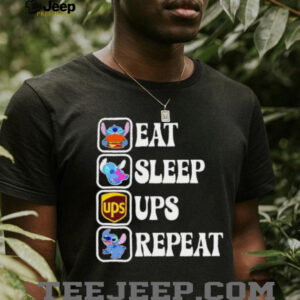 Stitch eat sleep UPS repeat shirt3