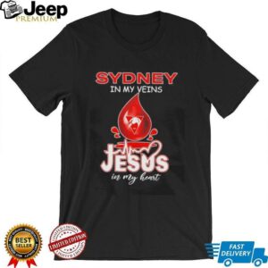 Sydney Swans in my veins Jesus in my heart drop blood shirt2
