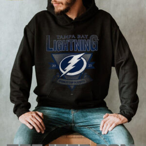 Tampa Bay Lightning Fanatics Heather Charcoal 2025 Stanley Cup Playoffs Crossbar Tri Blend T Shirt1