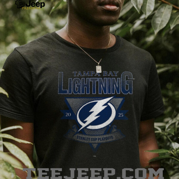Tampa Bay Lightning Fanatics Heather Charcoal 2025 Stanley Cup Playoffs Crossbar Tri Blend T Shirt
