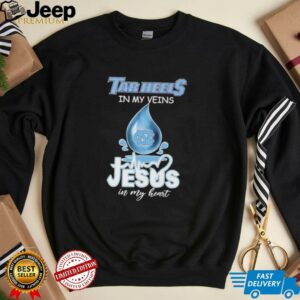 Tar Heels in my veins Jesus in my heart drop blood shirt3