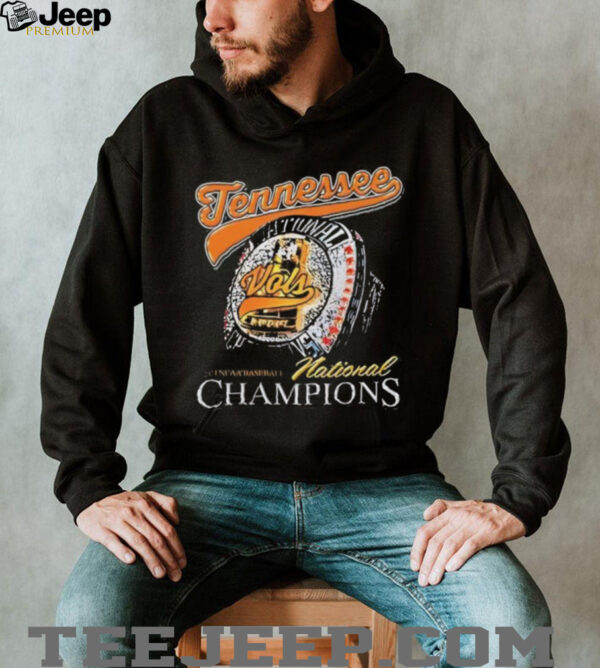 Tennessee Volunteers baseball national champions ring shirt