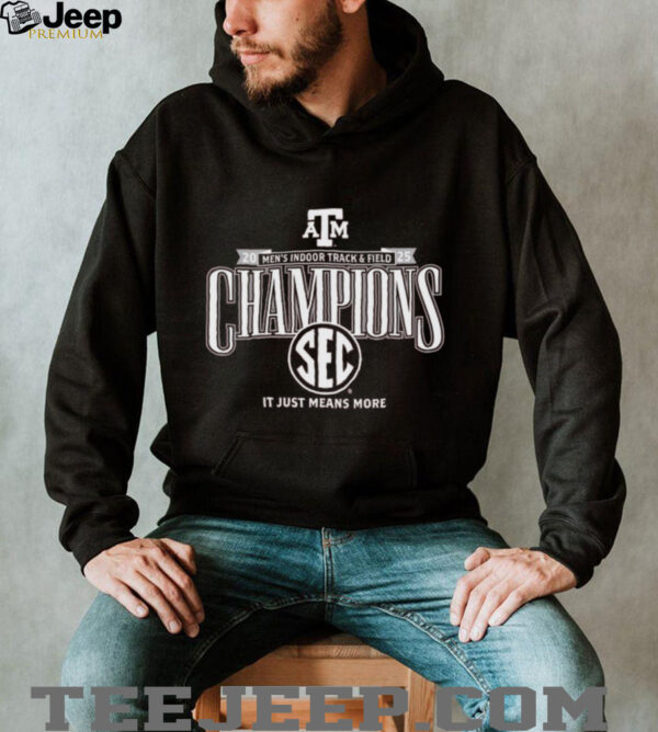 Texas A&M Aggies 2025 SEC Men’s Indoor Track & Field Champions Locker Room T Shirt